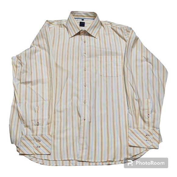 Soul London Stripes Regular Fit Button Down Dress Shirts - Picture 7 of 7